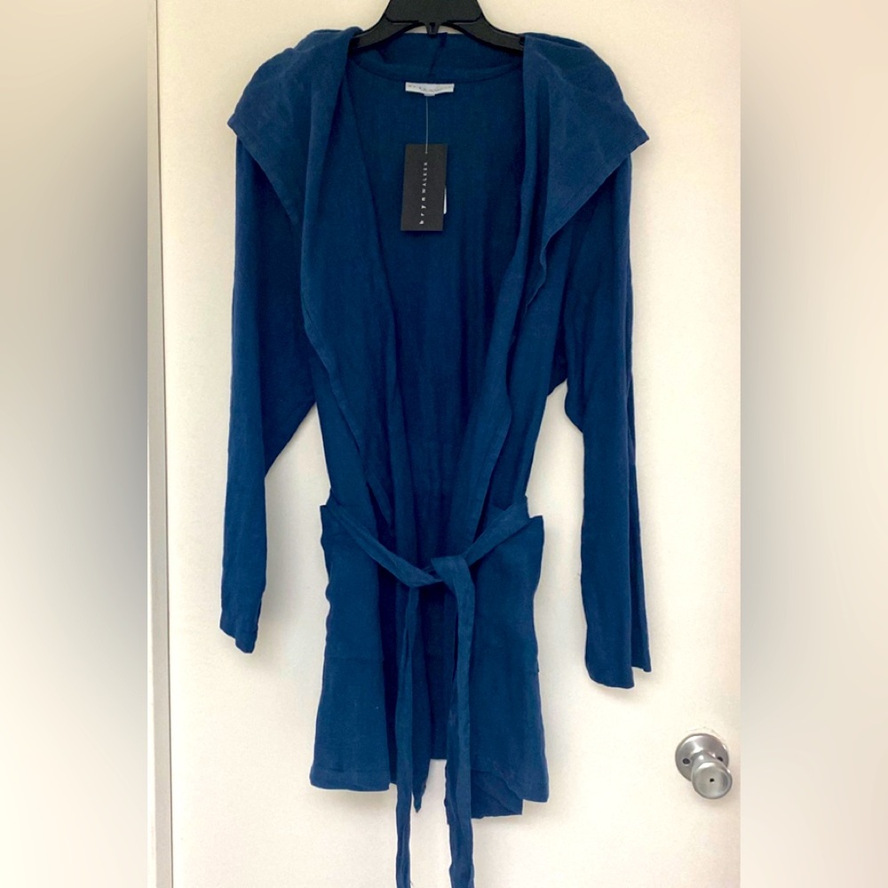 NWT  Bryn Walker Blue Hooded Jacket size XL